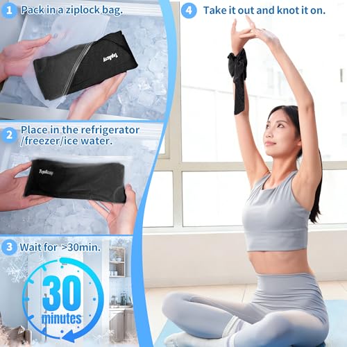 2-Pack New Upgraded Cooling Neck Wraps, Neck Coolers for Hot Weather, Leak-Proof Cooling Gel, 360° Full-Wrap, Cool Relief - Head, Neck, Wrists... - color: Blue+black