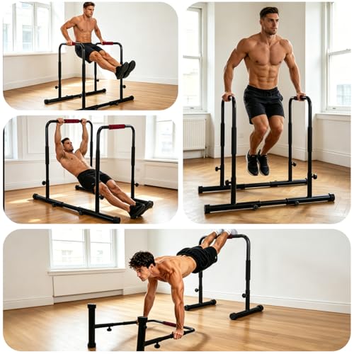 Dip Bars for Home 2 in 1 Strength Training Dip Station for Home Gym,9 Level Adjustable Calisthenics Bars,1200LBS Heavy Duty Dip Stand SPORTING GOODS