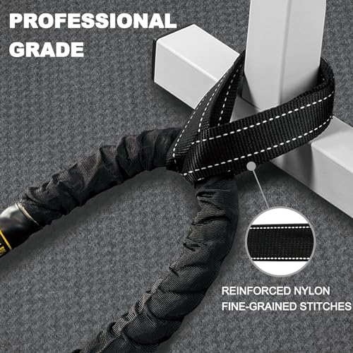 POWER GUIDANCE Battle Rope Anchor Strap Kit, Fit 1.5“/2" Battle Rope for Home Gym & Outdoor Workout