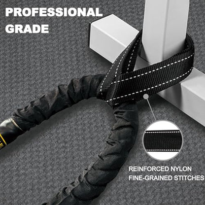 POWER GUIDANCE Battle Rope Anchor Strap Kit, Fit 1.5“/2" Battle Rope for Home Gym & Outdoor Workout