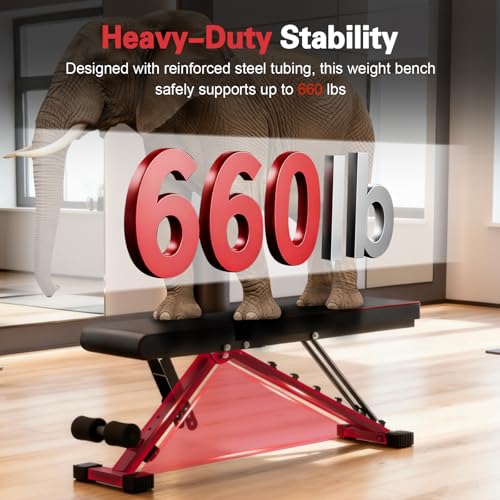 2026 ALSO GO New Adjustable Weight Bench, Workout Benches with Leg Extension, Foldable Incline Decline Bench Press, Roman Chair, Full Body Strength Training Equipment for Home Gym - color: Deep Black