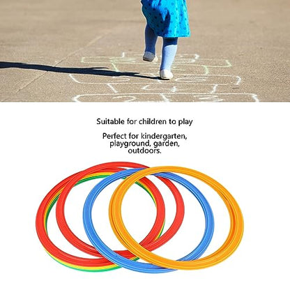 JTLB Kids Sports Speed Ring Set Agility Training Toy 10 Rings 10 Buckles Outdoor Play for Children with Colorful Plastic Rings
