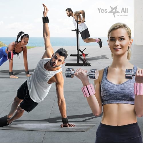 Yes4All Adjustable Wrist & Ankle Weights 3.5/5 LB Pair, Leg Weights for Women & Men, Weighted Arm Bands with Removable Sandbags for Fitness, Pilates, Walking, Strength Training - Versatile Colors