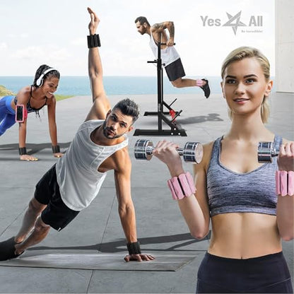 Yes4All Adjustable Wrist & Ankle Weights 3.5/5 LB Pair, Leg Weights for Women & Men, Weighted Arm Bands with Removable Sandbags for Fitness, Pilates, Walking, Strength Training - Versatile Colors