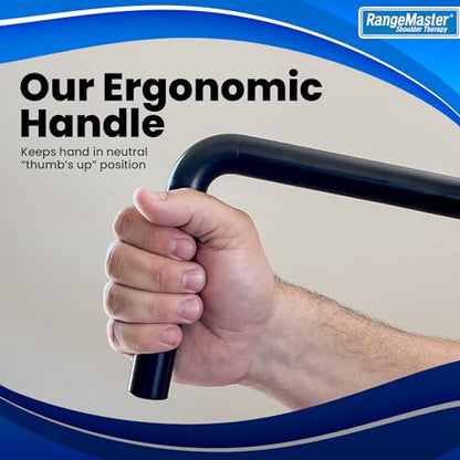 RangeMaster ShoulderWand Therapy Stretching Tool│Collapsible Stretching Bar│Physical Therapy Tool for Recovery and Increasing Motion (Black) - color: Black