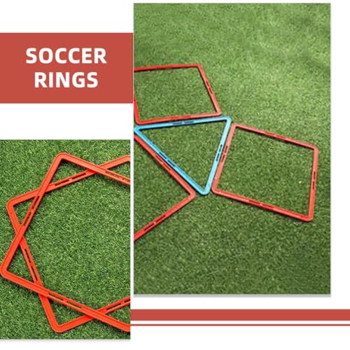 SUPVOX Multi-Function Portable Agility Rings 6-Pack 16.9 Inch Square Speed Circles for Football Soccer Training and Footwork Exercises