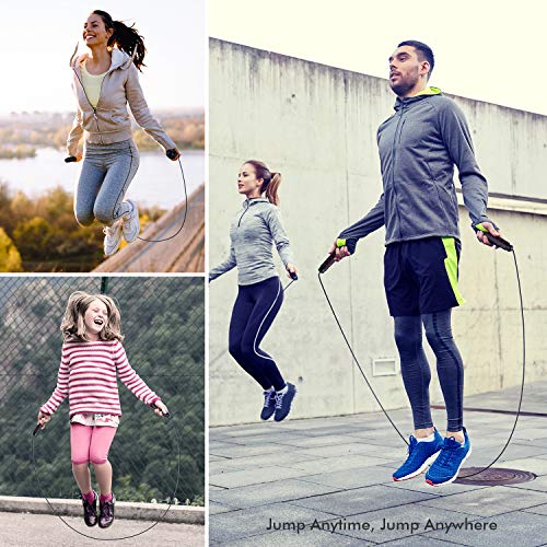 Jump Rope, Tangle-Free Rapid Speed Jumping Rope Cable with Ball Bearings for Women, Men, and Kids, Adjustable Steel Jump Rope with Foam Handles for Home Gym Exercise Fitness Workout Equipment & Slim Body - color: Red