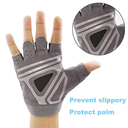 Luwint Women Fingerless Yoga Gloves, Non Slip Padded Barre Pilates Fitness Workout Training Exercise Accessories