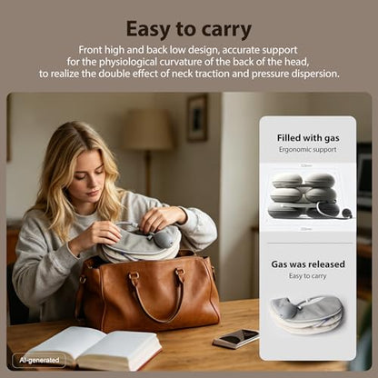 Cervical Neck Stretcher - Inflatable Cervical Traction Device for Neck Pain Relief, Inflatable Neck Traction Device for Home, Office & Travel Use, Adjustable Neck Stretcher Neck Support Brace