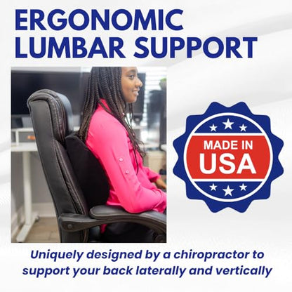 Bodyline Back-Huggar - Traditonal/Regular Style - The Original Lumbar Cushion - Black