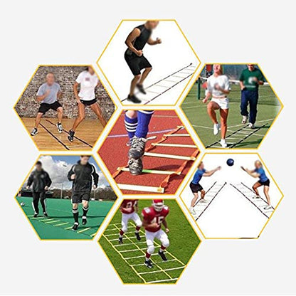 Agility Ladder Adjustable Double Row Agility Ladder,Speed Training Equipment,Football Flexibility Training Jumping,for Outdoor Athletic Footwork, Sports Drills(Size:4M) - size: 4M