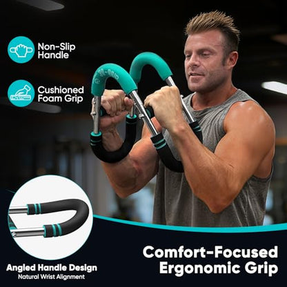 FitBeast Twister Arm Trainer, 4 Progressive Resistance Levels (30-120 lbs), 4-Spring Adjustable Arm & Chest Workout Equipment, Upper Body Strength Training Equipment for Home Gym