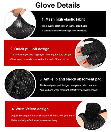 Workout Gloves for Women & Men, Gym Gloves Weight Lifting Gloves for Men, Mens Workout Gloves Fitness Gloves