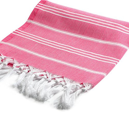 Cacala 100% Turkish Cotton Kitchen Tea Towels, Highly Absorbent Luxury Soft Quick Drying Dish Towel with Hanging Loop for Gym, Yoga, Bath, Sports, Cleaning and Kitchen (23 x 36), Sugar Pink - color: Sugar Pink