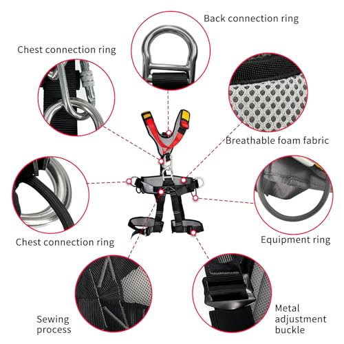 Climbing Harness CE Certification Rock Climbing Rappelling Equipment Body Guard Protect Rappelling Rescuing Equip - color: Adult Upgrade Full Body