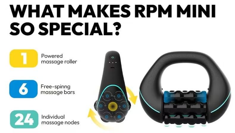 Electric Handheld Massage Roller Deep Tissue Percussive Muscle Massager for Legs, Back, Body Portable Rolling Pain Relief Tool for Muscle Soreness & Cellulite Appearance USB Rechargeable