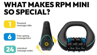 Electric Handheld Massage Roller Deep Tissue Percussive Muscle Massager for Legs, Back, Body Portable Rolling Pain Relief Tool for Muscle Soreness & Cellulite Appearance USB Rechargeable