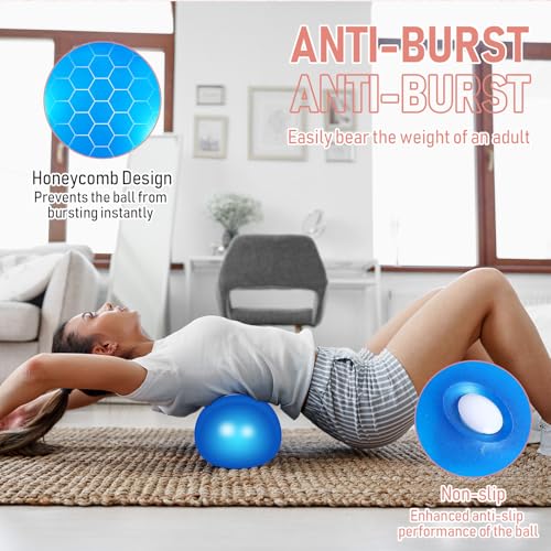 Leyndo 4 Pcs Yoga Exercise Ball Pilates Pregnancy Birthing Fitness Ball with Quick Pump Anti Burst for Improved Posture, Balance, Yoga, Pilates, Training, 4 Colors