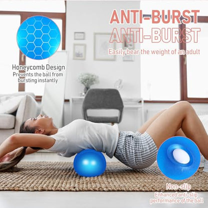 Leyndo 4 Pcs Yoga Exercise Ball Pilates Pregnancy Birthing Fitness Ball with Quick Pump Anti Burst for Improved Posture, Balance, Yoga, Pilates, Training, 4 Colors