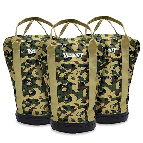 Velocity Heavy Duty Multipurpose Ball Bag with Durable Bottom - Holds up to 60-72 Balls - Ideal for Lacrosse, Baseball, Pickleball, Tennis & More - color: Camo, style: 3 Pack