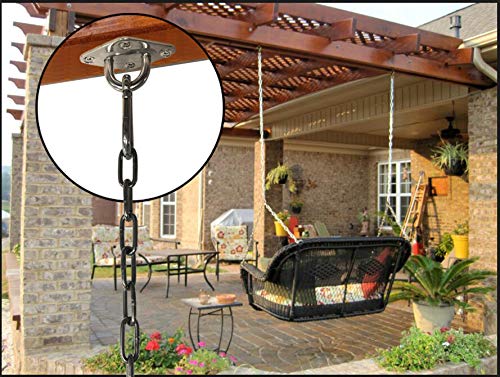 Heavy Duty Hammock Hanging Kit Pad Eye Plates Staple Ring Hook,Ceiling Wall Mount Anchor Hooks Hanger for Swing Chair Suspension - Shade Sail Hardware for Outdoor Indoor Activity(Stainless Steel)