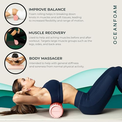 Tidal Roller - Charcoal - Muscle Massage Foam Roller for Back Pain & Stretching - Firm and Ergonomic Wide Wave Textured - Yoga, Athletics, & Wellness - Full Size, 20" x 5" - color: Charcoal