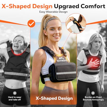 Adjustable Weighted Vest Women Men,1-12/1-20/1-30 LBS Weight Vests with Adjustable Shoulder Strap, 8 Ironsand, Large Pocket, Reflective Strip,Weighted Vest Men and Women for Workout, Strength Training