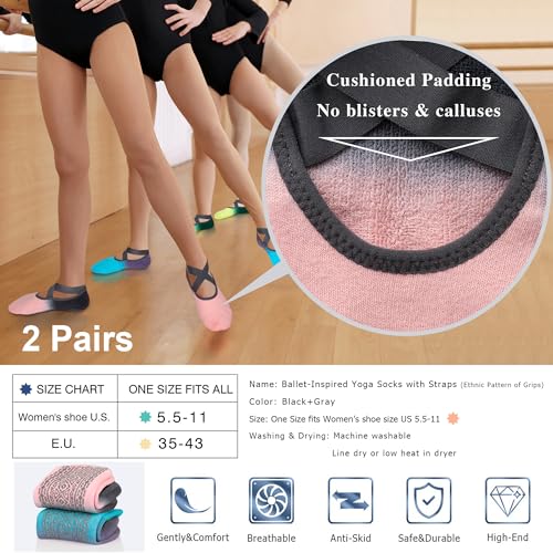 Ozaiic Pilates Socks for Women Non Slip Grip Yoga Barefoot Indoor Workout - color: 3 Pairs- Pink/Yellow/Blue