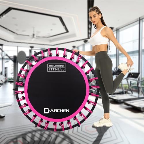 350lbs Rebounder Mini Trampoline for Adult, Indoor Small Trampoline for Exercise Workout Fitness, Upgrade Design Bungee Trampoline for Safer Quieter Bounce [40 Inches]