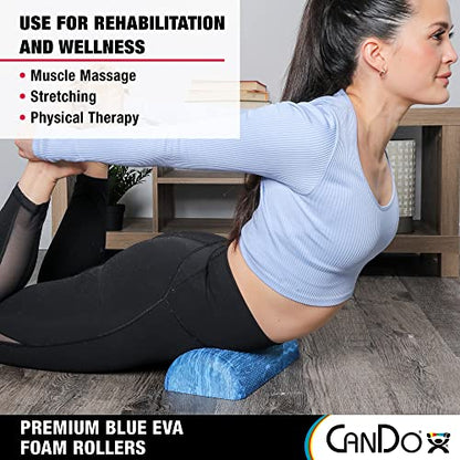 CanDo Premium Blue Marble EVA Foam Roller for Muscle Restoration, Massage Therapy, Sport Recovery and Physical Therapy 6" x 12" Half-Round - size: 6" X 12", style: Half Round