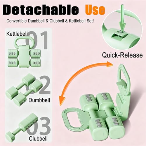 Adjustable Dumbbell Set of 2, 4 in 1 Free Weights Dumbbells Set for Women with Fast Adjustment, Each 2lb 3lb 4lb 5lb Hand Weights Set for Home Gym Exercise Training