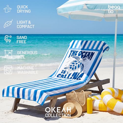 Microfiber Beach Towel Oversized w/Travel Bag, 71 * 36'' Double Print 2-in-1 Quick Dry XL Beach Towels for Cruise Pool Yoga Gym Vacation Gift, Lightweight Absorbent Sandproof Large Bath Towel