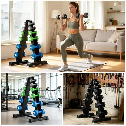 Dumbbell Rack Stand, Heavy Duty A-Frame Dumbbell Storage Rack, 5 tier Steel Dumbbell Holder for Home Gym Space Saver 200 LBS Capacity