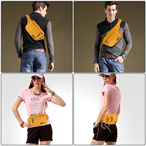 CXWMZY Fanny Packs For Women & Men Waist Pack Hip Bum Bag with Multi-Pockets Large Capacity Waterproof Casual Bum Bag for Disney Traveling Casual Cycling Running Hiking (Yellow) - color: Yellow