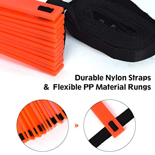 Speed Agility Train Kit, 19 pies de plana Speed Agility Training Set, 10pcs Disc Conos Speed Training Ladder, Speed Agility Training Set Agility Ladder(naranja)