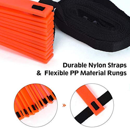 Speed Agility Train Kit, 19 pies de plana Speed Agility Training Set, 10pcs Disc Conos Speed Training Ladder, Speed Agility Training Set Agility Ladder(naranja)