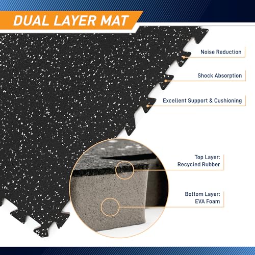 Marcy EVA Foam Interlocking Flooring Mat High Density Non-Slip Tiles for Fitness Equipment, Workout Cushion and Floor Protection
