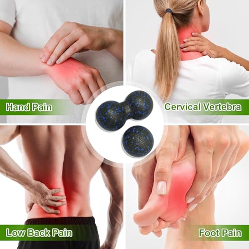 Peanut Massage Ball - Double Lacrosse Massage Ball & Mobility Ball for Physical Therapy - Deep Tissue Massage Tool for Myofascial Release, Muscle Relaxer, Acupoint Massage