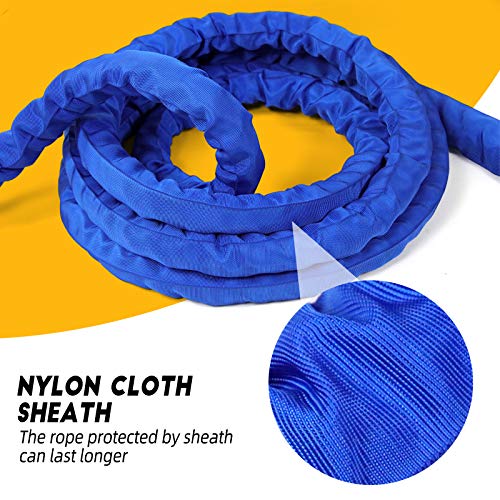 Battle Ropes,Ropes for Working Out, Battle Rope for Home Gym with Cover, Steel Anchor & Strap Included, Heavy Ropes for Exercise Training - 1.5/2 Inch…