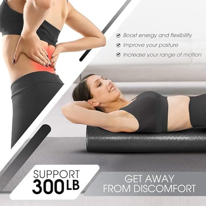 Yes4All High-Density EPP Round Back Roller Foam, Exercise Foam Roller for Yoga, Pilates & Stretching - 12, 18, 24, 36 inch