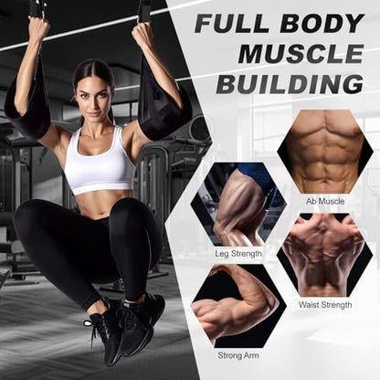 Ab Straps for Pull Up Bar: Hanging Ab Abdominal Sling Straps for Pull up Arm Workout Support for Knee and Leg Raises Training Gym & Home