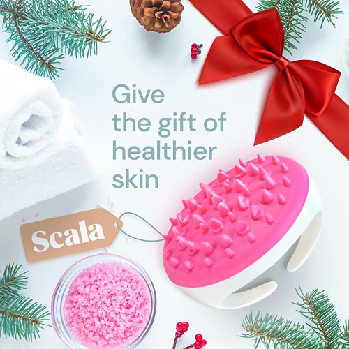 Scala Cellulite Massager Silicone, Bath Scrubber for Smoother Skin Pink - color: Pink
