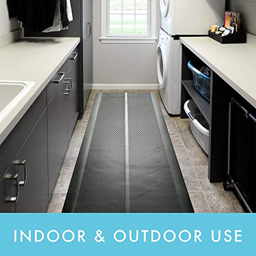 Indoor/Outdoor Rubber Runner Mat, Door Mat For Floor Protection, 27" X 6', Black (9A-110-27C-6)