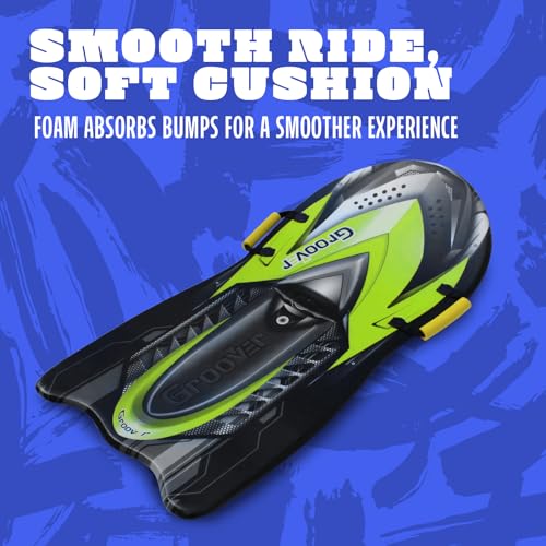 Flexible Flyer Snow Premium Foam Sled for Kids and Adults - Snow Sled, 1 or 2 Person Winter Toboggan Slider with Handles, Extremely Lightweight, for Ages 5 & Up - color: Black