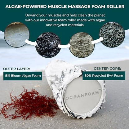 Oceanfoam Ripple Small Foam Roller for Physical Therapy (Natural Marbled) - color: Black Marbled