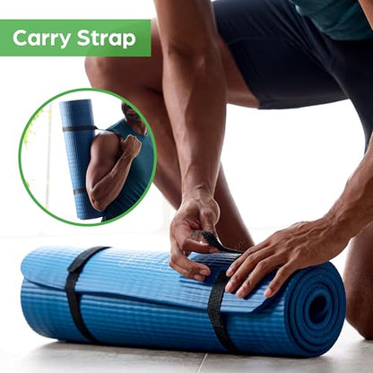 Gaiam Yoga Mat, Pilates & Exercise Mat, Thick Mat 2/5" (10mm) Workout Mat with Easy-Cinch Carrying Strap for Home & Gym Workouts - color: Pink