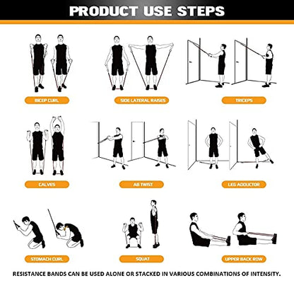 Alpine Swiss Exercise Resistance Bands Set with Handles, Door Anchor, Ankle Straps and Carry Bag for Men and Women