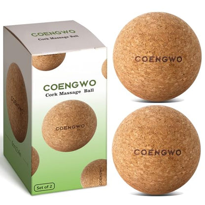 Cork Ball Lacrosse Ball, Deep Tissue Muscle Tension Therapy Ball for Trigger Point Therapy, Muscle Soreness, Yoga Therapy, 2.4 Inch - size: 2 balls (2.4'') (No Bag)