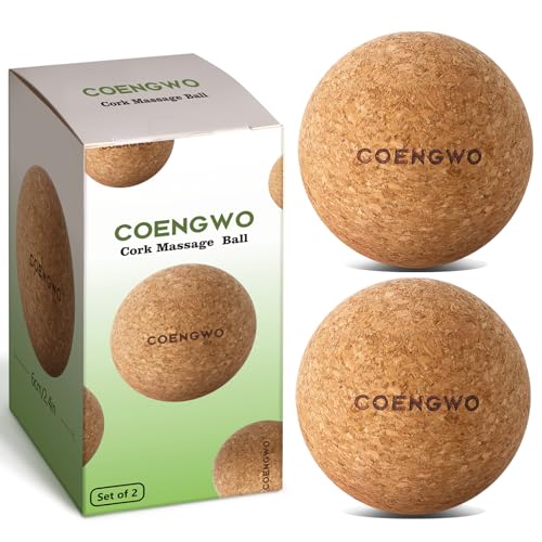Cork Ball Lacrosse Ball, Deep Tissue Muscle Tension Therapy Ball for Trigger Point Therapy, Muscle Soreness, Yoga Therapy, 2.4 Inch - size: 2 balls (2.4'') (No Bag)