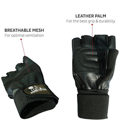 Weight Lifting Gloves with 12" Wrist Wraps – Workout Gloves with Wrist Support for Men & Women, Cross Training, Powerlifting, Gym & Fitness Protection, Durable Grip & Comfort Fit - size: X-Small